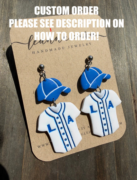 Handmade - Polymer Clay *CUSTOM* jersey Earrings