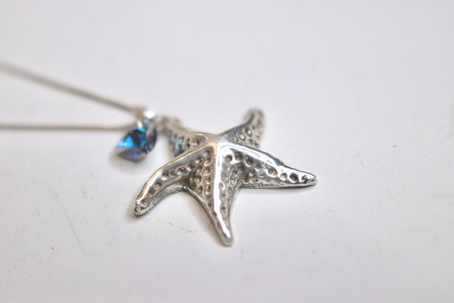 .999 fine Silver starfish Pendant with Sterling Silver chain