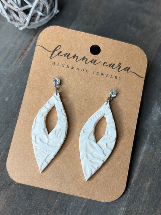 White Lace Polymer clay Earrings