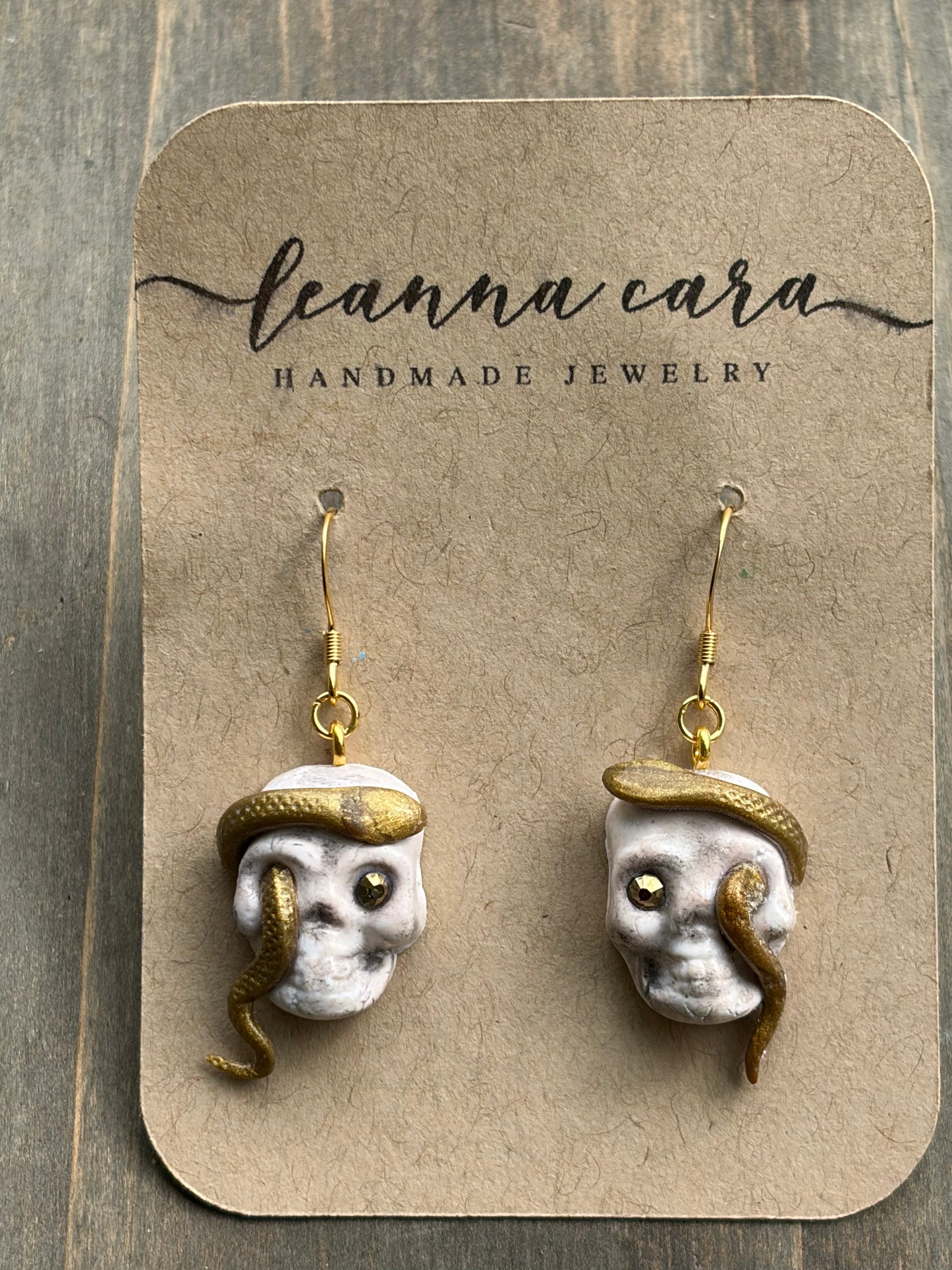 Halloween white skull with snake