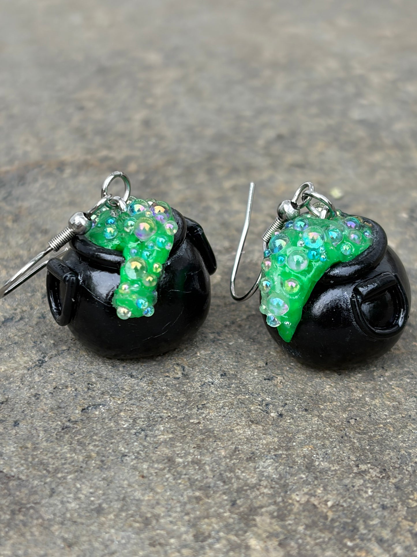 Halloween Bubbling Cauldron Earrings (Large)