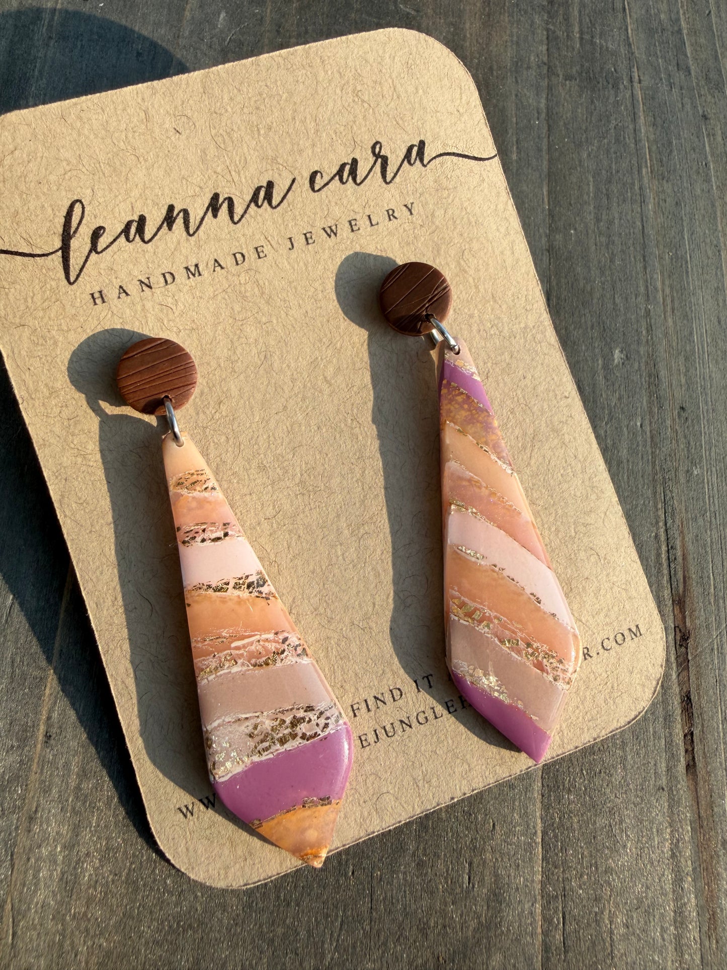 Handmade - necktie shaped Polymer Clay Earrings