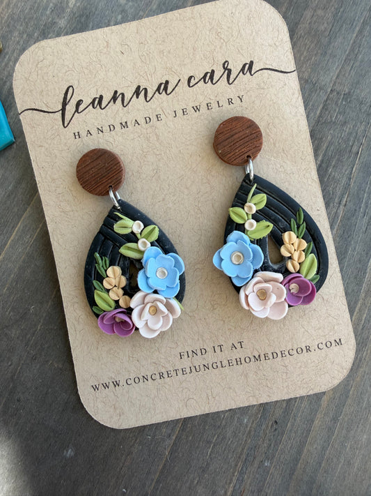 Handmade - Polymer Clay floral Earrings