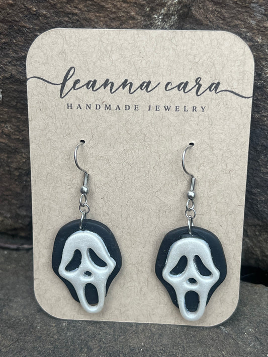 Halloween Handmade Scream Mask - Polymer Clay Earrings