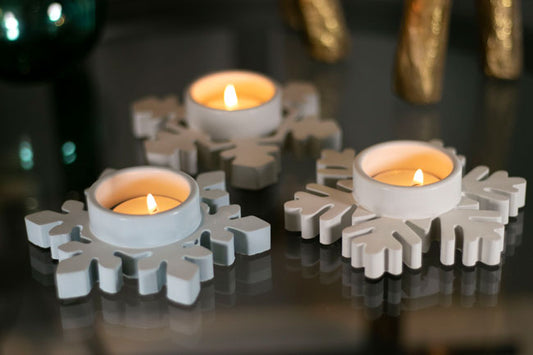 Set of 3 Snowflake tealight holders