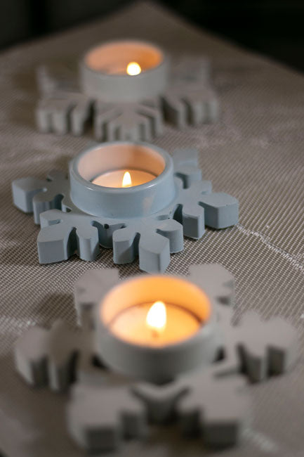 Set of 3 Snowflake tealight holders