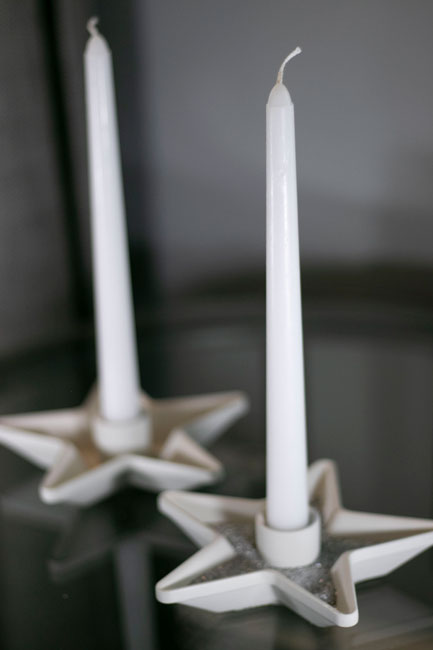 Star shaped taper candle holder