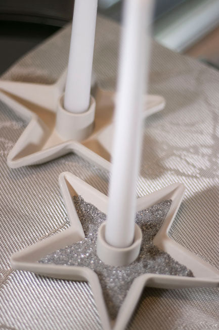 Star shaped taper candle holder