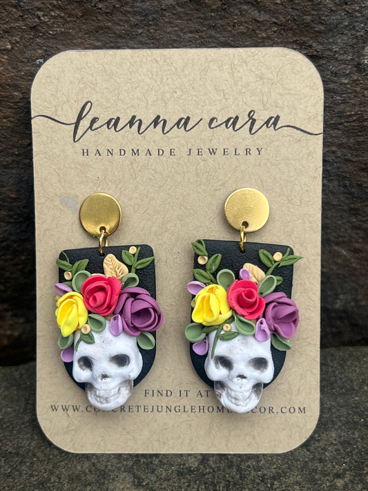 Day of the Dead earrings - Gold