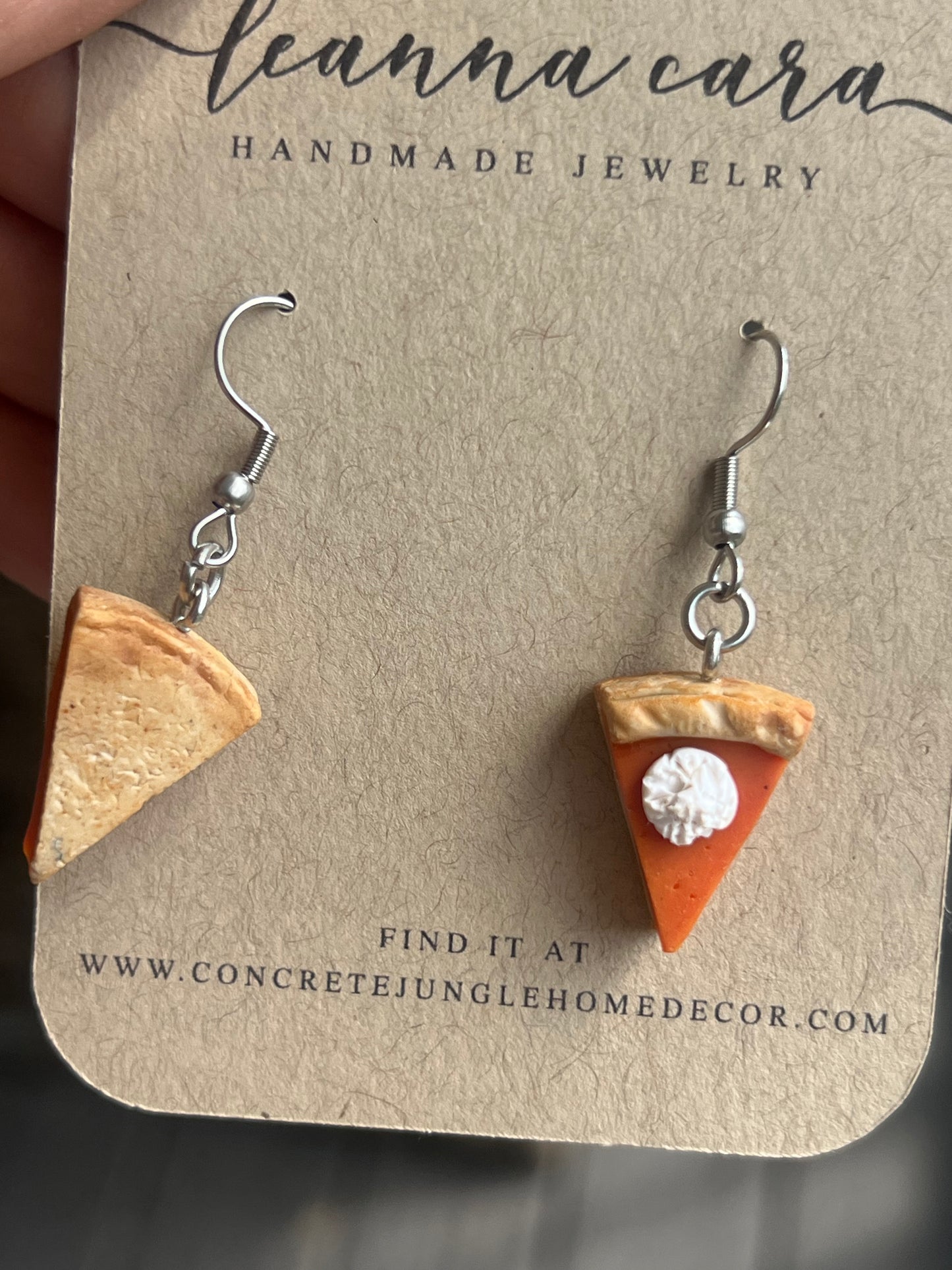 Slice of Pumpkin pie earrings