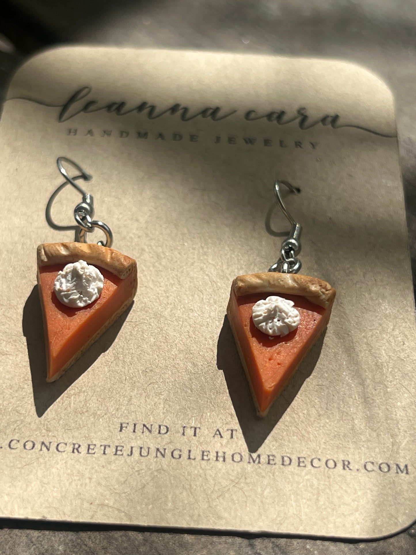 Slice of Pumpkin pie earrings