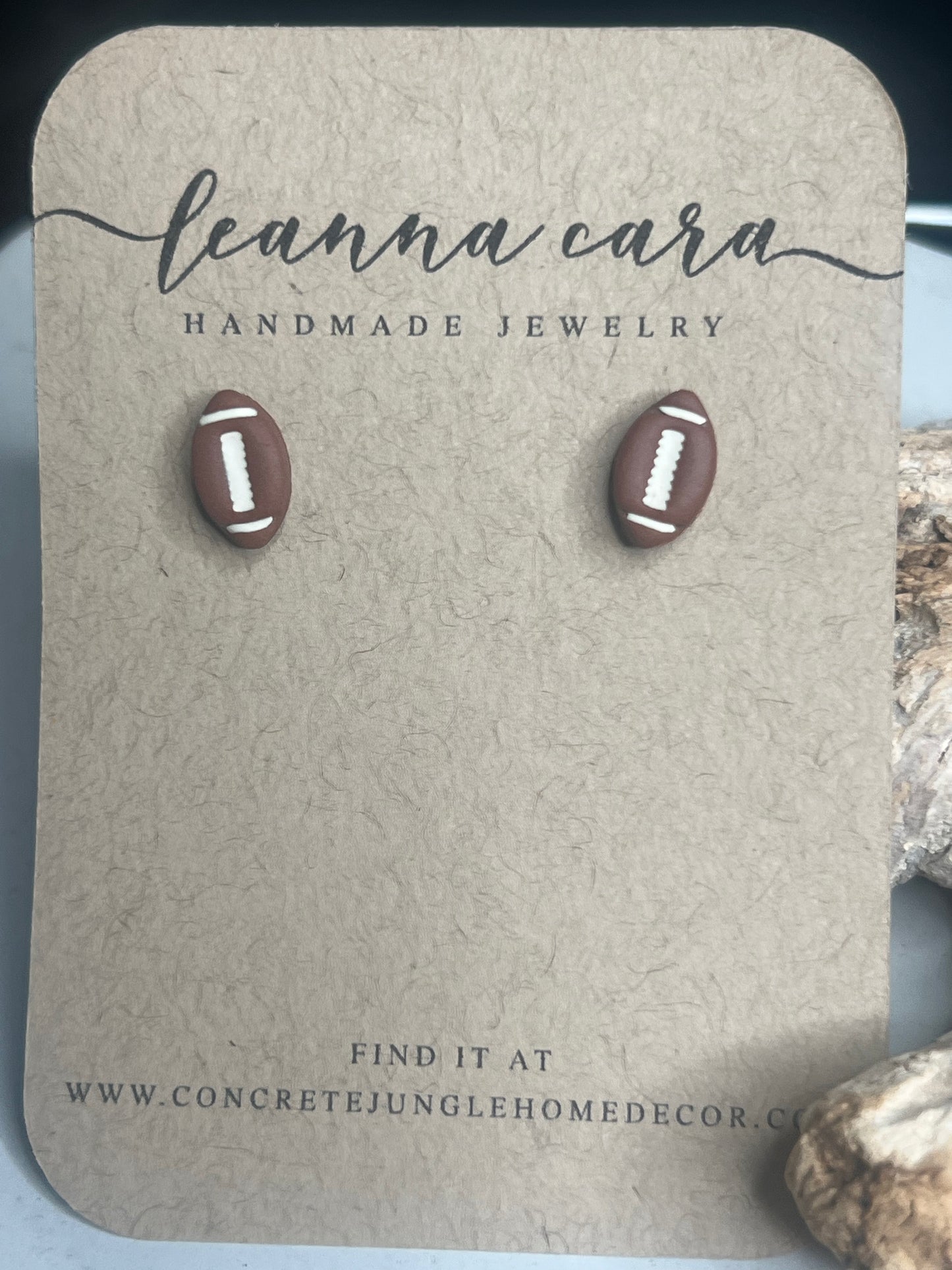 The cutest, tiniest football stud earrings - Polymer Clay Earrings Studs