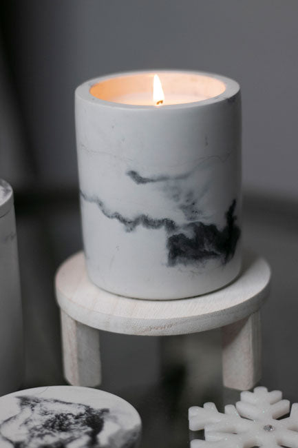 Frasier Fir candle in Concrete vessel with air-tight lid