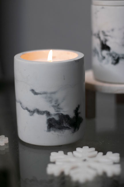 Frasier Fir candle in Concrete vessel with air-tight lid