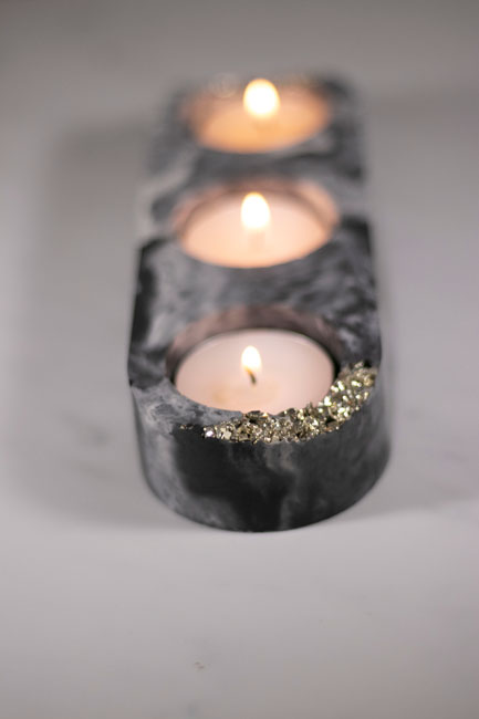3 Candle Gold Geode Dirty Pour Candle