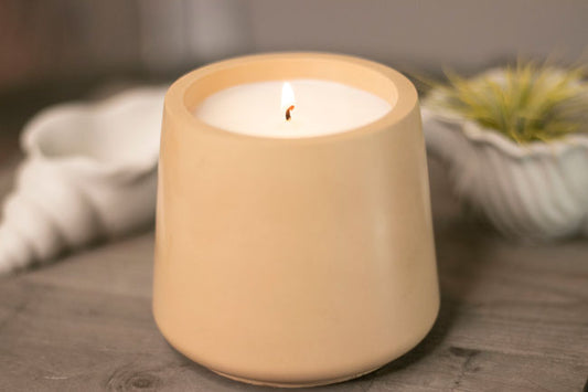 Beachwood - 6oz Parasoy Candle in Handmade Cement Vessel