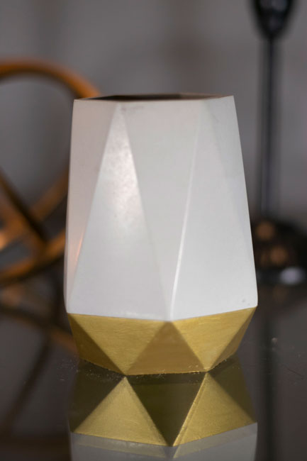 Gold Dipped Geometric Vase