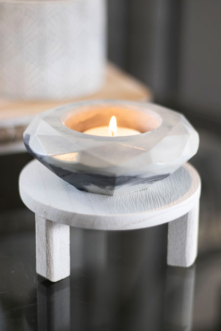 Round faceted Geometric Tealight holder