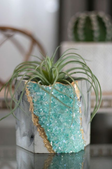 Handmade Faux Geode Inspired pot